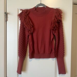 Anthropologie Red Textured Sweater Top